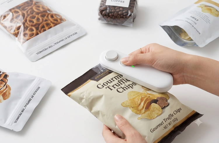 SnapSeal Mini Bag Sealer in White - product display